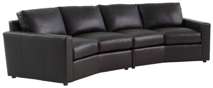 Ashbury Chocolate Leather Modular Curved Sectional