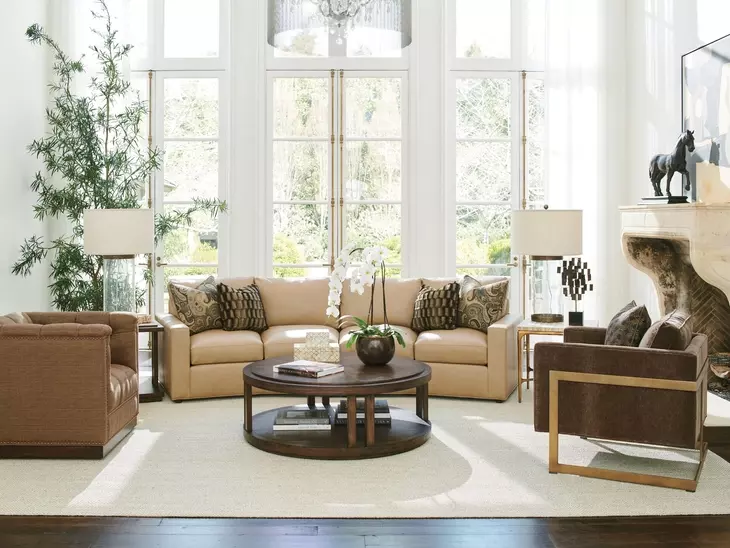Freemont Silverado Dark Mocha Upholstered Swivel Chair with Nailhead Trim