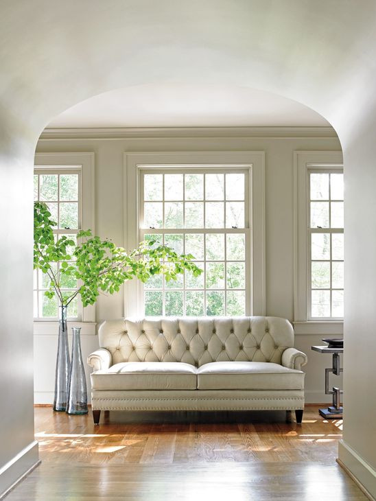 Hillstead Oyster Bay Arlington Leather 74" Settee with Nailhead Trim