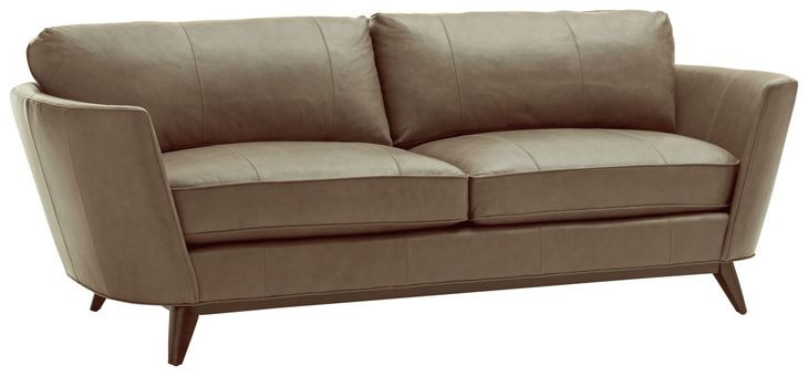 Kahn Beige Leather 90" Sofa