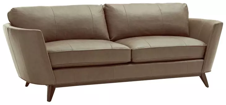 Kahn Beige Leather 90" Sofa