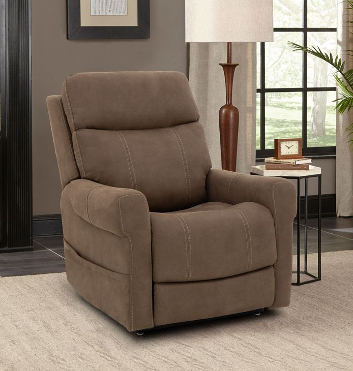 Lloyd Stonewash Granite Performance Fabric Power Lift Recliner with Power Lumbar and USB Charging