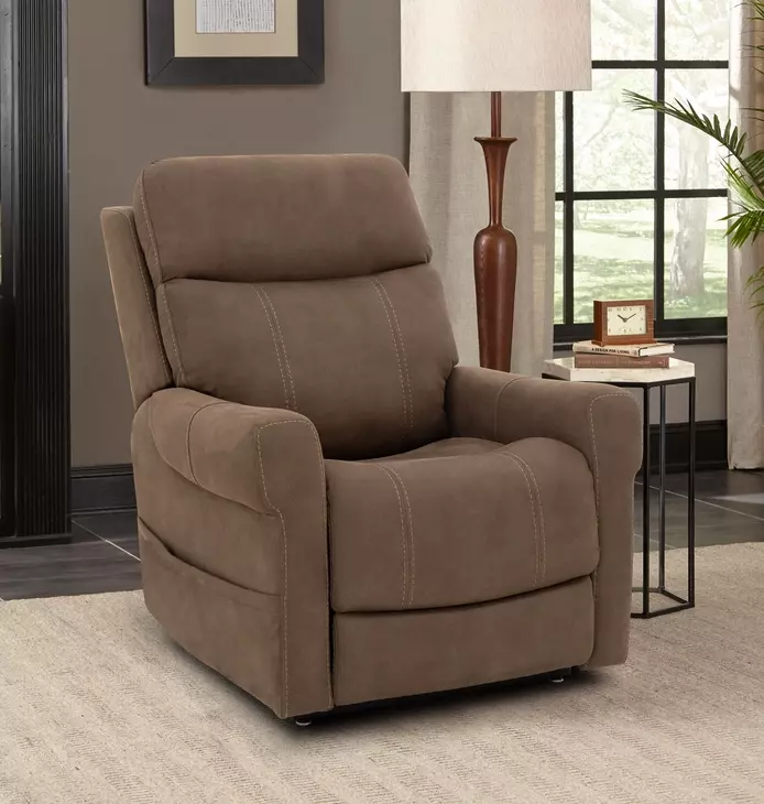 Lloyd Stonewash Granite Performance Fabric Power Lift Recliner with Power Lumbar and USB Charging