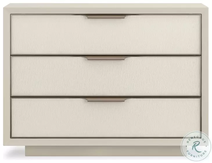 Triple Wrap Almond Milk 3 Drawer Nightstand
