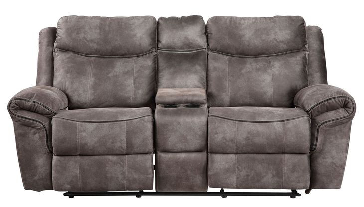 Nashville Gray 78" Manual Glider Reclining Console Loveseat