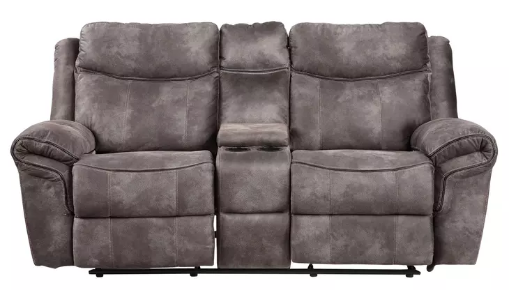 Nashville Gray Manual Glider Reclining Console 78" Loveseat