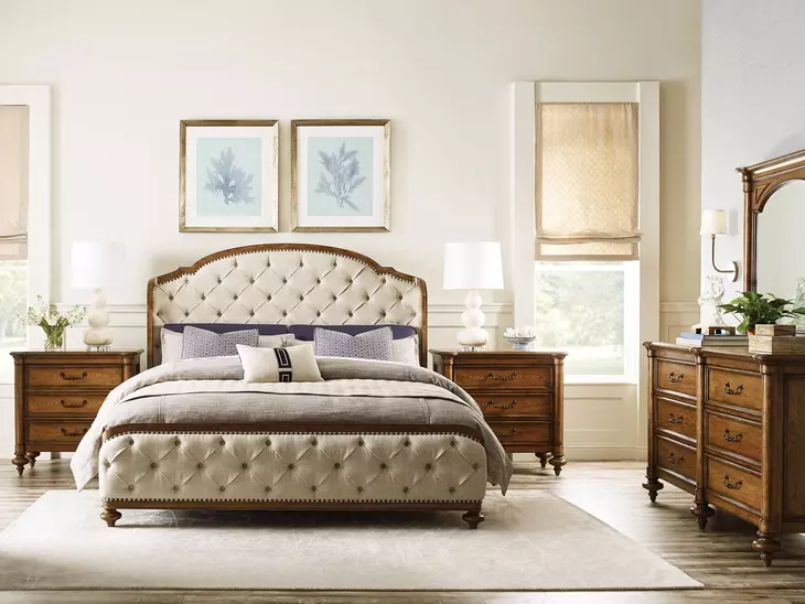 Ashbourne Cognac 6 Drawer Mayview Dresser with Rectangular Mirror