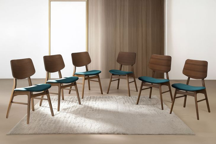 Oscar Teal Upholstered Dining Chair Set of 6