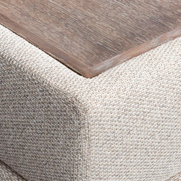 Vista Cerused Square Tray Ottoman