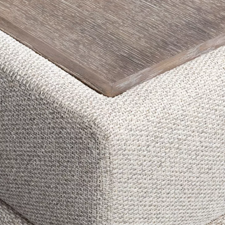 Vista Cerused Square Tray Ottoman