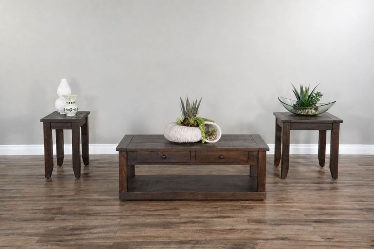 Ember Grace Dark Brown Rectangular Occassional Table Set
