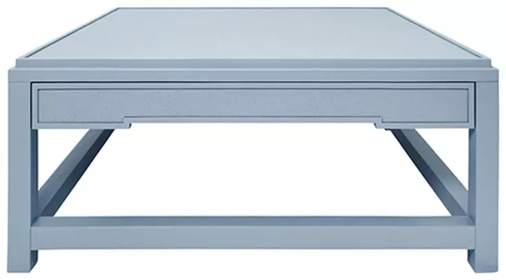 Locklin Light Blue Lacquer 40" Rectangular Coffee Table