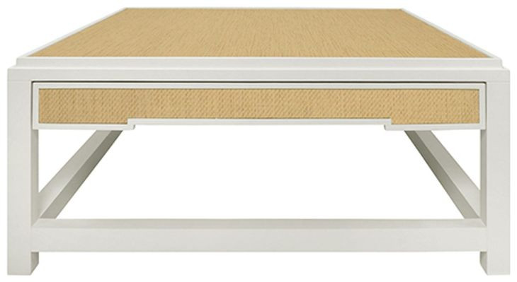 Locklin White Lacquer 40" Rectangular Coffee Table