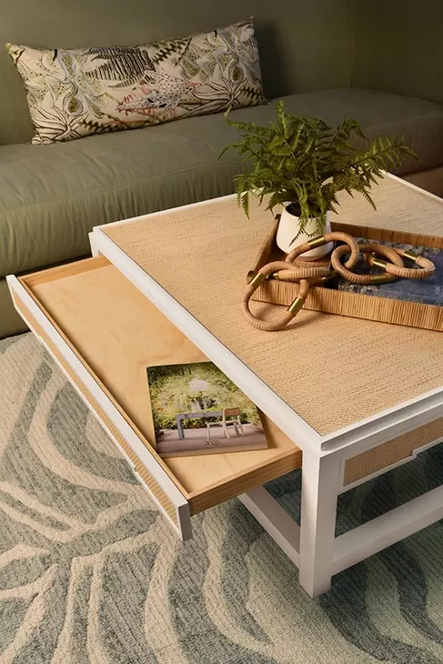 Locklin White Lacquer 40" Rectangular Coffee Table