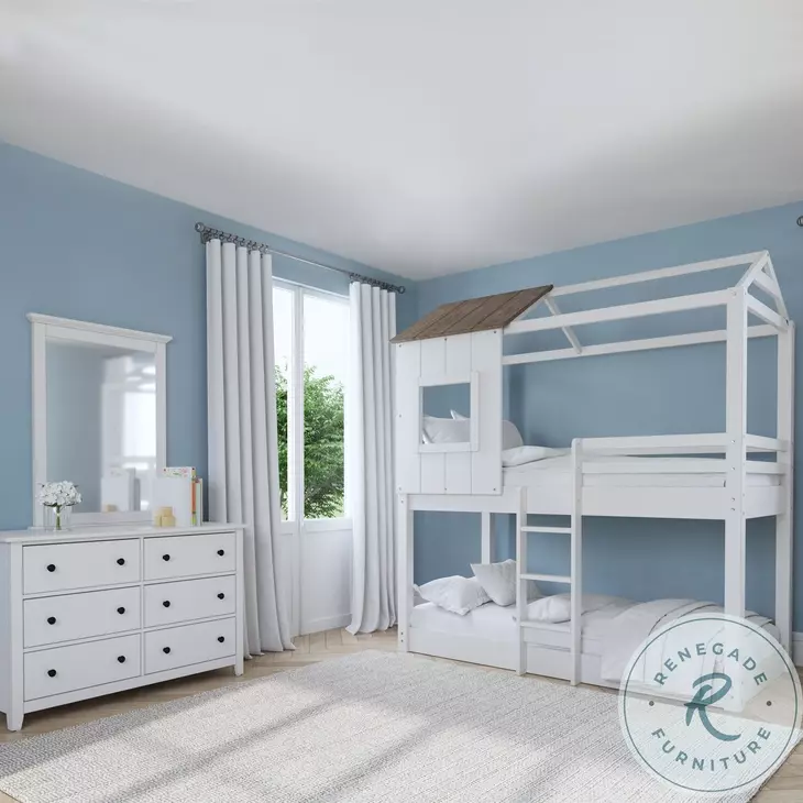 Lodge Cookies and Cream Complete Loft Bunk Bed