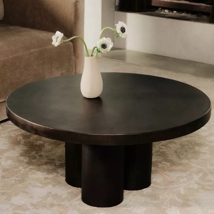 Logan Black Outdoor Round Coffee Table