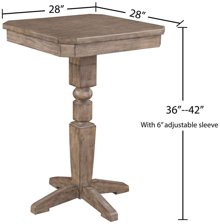 Logans Point Brown Adjustable Height Square Pub Table