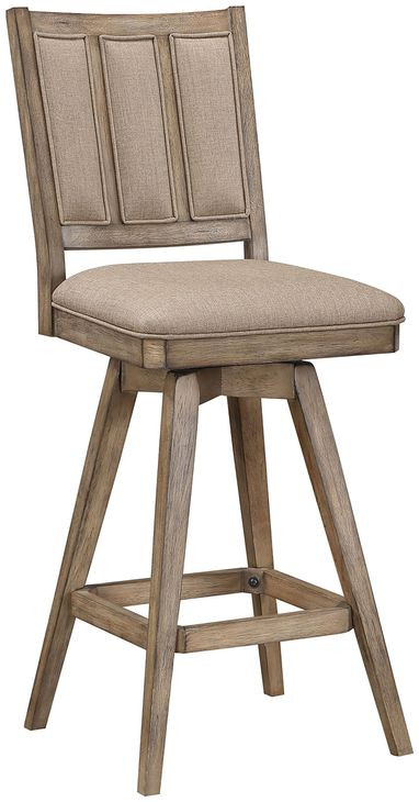 Logans Point Beige High Back Swivel Upholstered Barstool