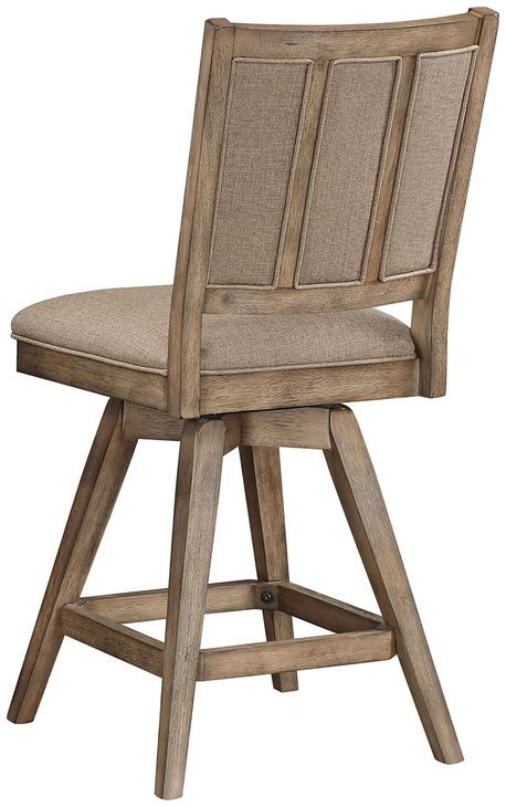 Logans Point Beige High Back Swivel Upholstered Counter Height Stool
