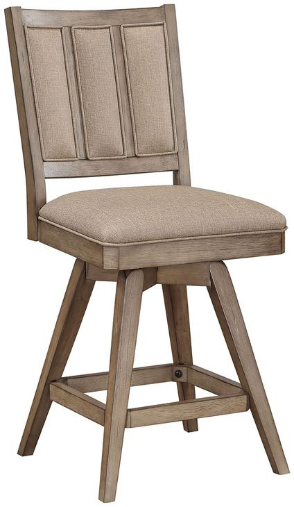 Logans Point Beige High Back Swivel Upholstered Counter Height Stool