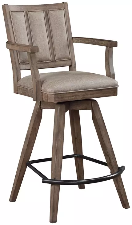Logans Point Beige Spectator Swivel Upholstered Barstool