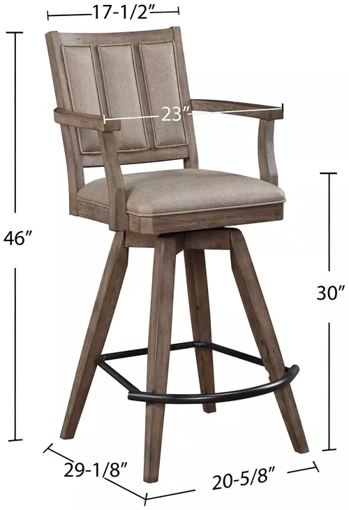 Logans Point Beige Spectator Swivel Upholstered Barstool
