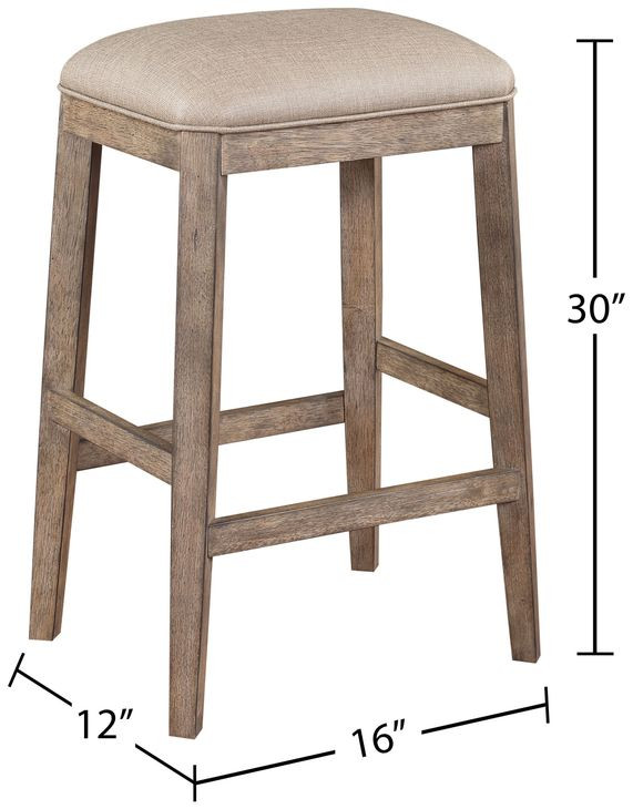 Logans Point Beige Upholstered Saddle Backless Barstool