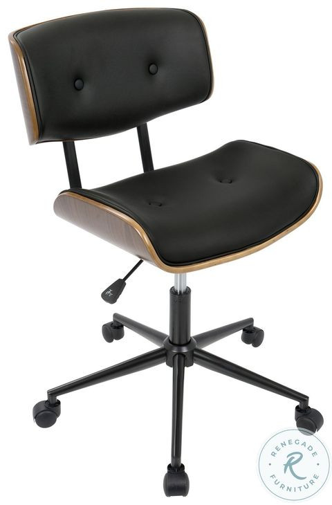 Lombardi Walnut And Black Adjustable Office Chair