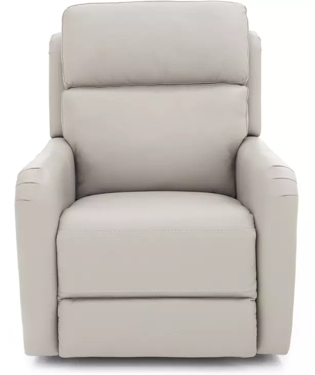 Longview Rainer Dove Leather Power Lift Recliner with Nailhead Trim and USB Charging