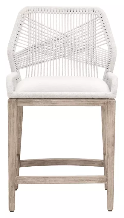 Loom White Upholstered Counter Height Stool Set of 2