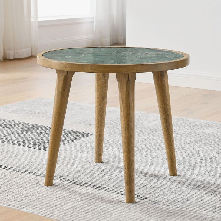 Novato Light Brown Round End Table