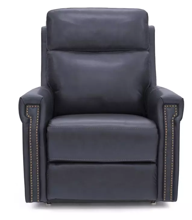 Louisville Rainer Ocean Leather Zero Gravity Lay Flat Power Lift Recliner with USB Charging and Nailhead Trim