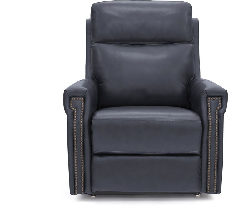 Louisville Rainer Ocean Leather Zero Gravity Lay Flat Power Lift Recliner with USB Charging and Nailhead Trim