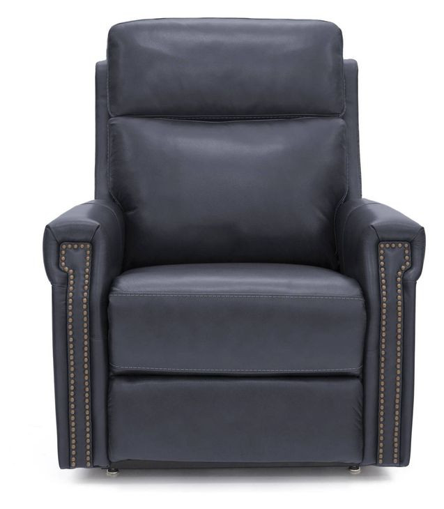 Louisville Rainer Ocean Leather Zero Gravity Lay Flat Power Lift Recliner with USB Charging and Nailhead Trim