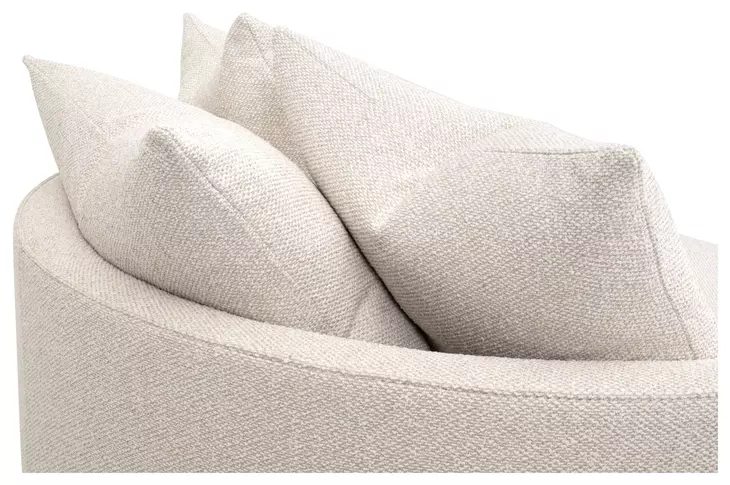 Stitch and Hand Upholstery Gellar Linen Performance Fabric Upholstered Swivel Lourne Grand Sofa Chair with Pillows