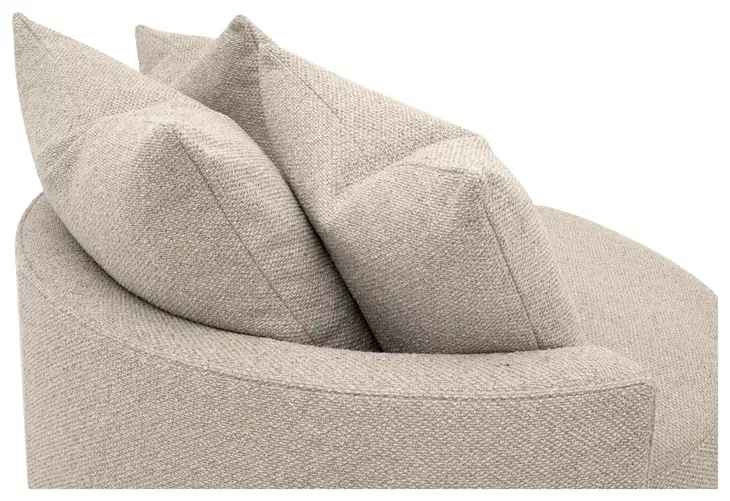 Stitch and Hand Upholstery Gellar Jute Performance Fabric Upholstered Swivel Lourne Petite Sofa Chair with Pillows