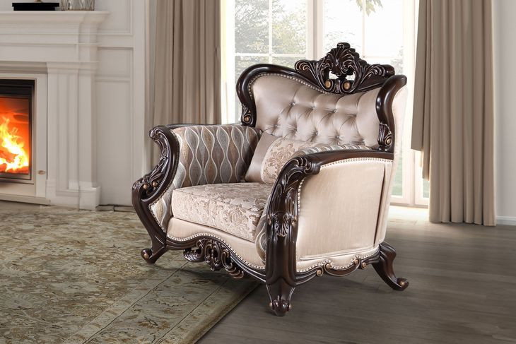 Constantine Beige Upholstered Arm Chair