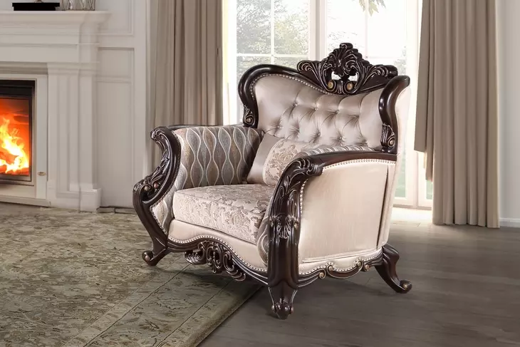 Constantine Beige Upholstered Arm Chair