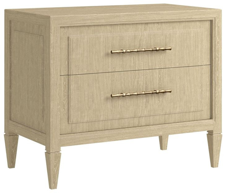 Eave Sundrenched Oak 2 Drawer Nightstand with USB Charging