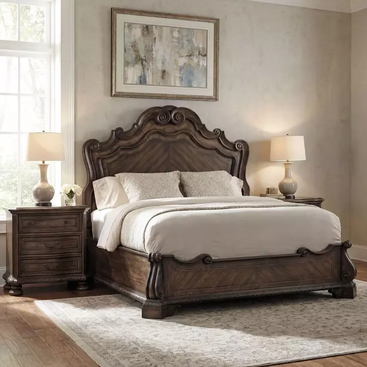 Rhapsody Rustic Walnut California King Panel Bed