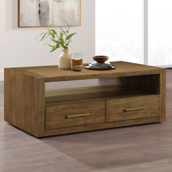 Garland Brown Rectangular Wood Top Ocassional Table