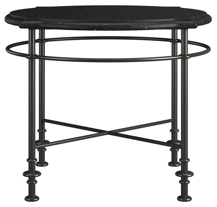Atrium Black Round Granite Top Chairside Table
