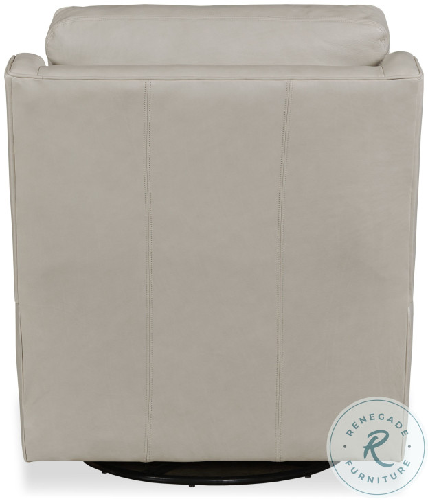 Aubry White Leather Swivel Glider Electric Recliner