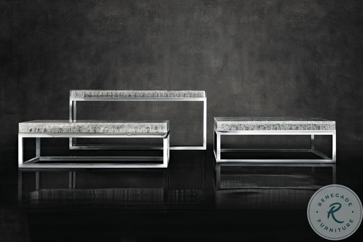 Arctic Stainless Steel Square Occassional Table Set