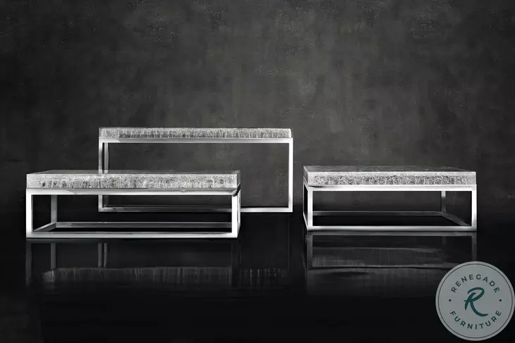 Arctic Stainless Steel Square Occassional Table Set