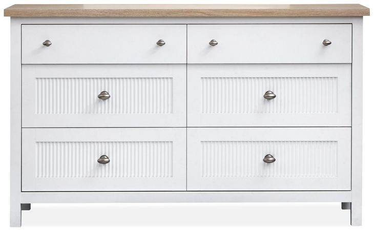 Windmill Harbour White Whisp and Sand 6 Drawer Dresser