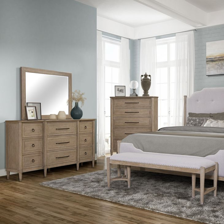 Wilmington Sand Rectangle Wood Mirror