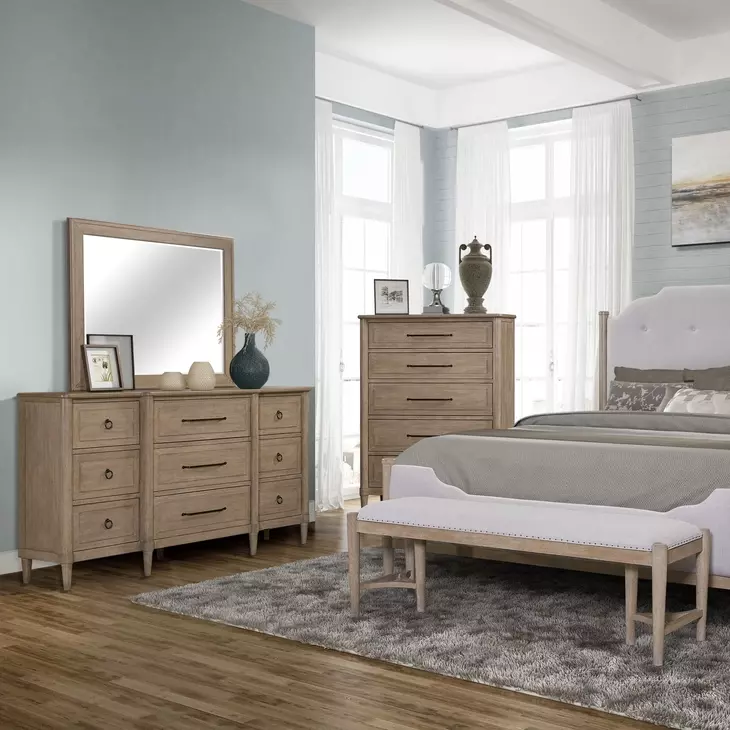 Wilmington Sand Rectangle Wood Mirror