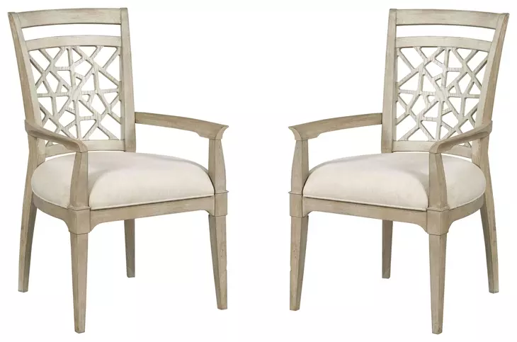Clearview Oyster Performance Fabric Upholstered Essex Arm Chair Set of 2