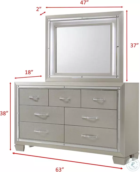 Glamour Champagne Dresser From Home Gallery Stores | Home Gallery Stores